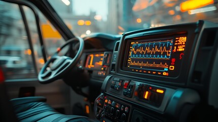 Naklejka premium Modern Vehicle Dashboard