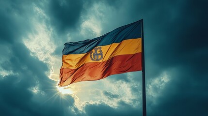 Flag of Venezuela Against Dramatic Sky