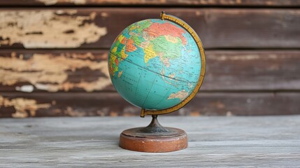 Antique Globe Globus on Wood.