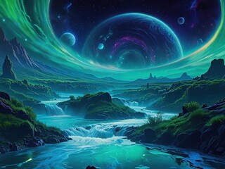 Obraz premium blue planet and space