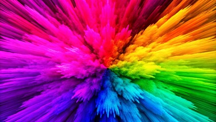 Obraz premium Abstract colorful explosion with vibrant rainbow colors creating a dynamic and energetic visual.