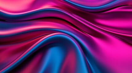 Fototapeta premium Fluid shapes of vibrant color dancing through space, 3D illustration