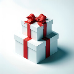 Obraz premium Luxurious Boxing Day Sale Design with Black Gift Box and Red Ribbon