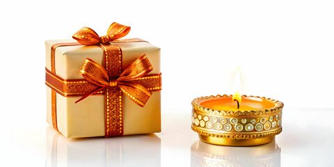 Elegant Bhai Dooj Candle and Gift Set Vector Design - Minimalist Celebration Fusion on White Background