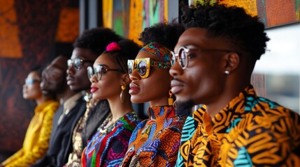 Stylish Group Portrait with Cultural Fashion