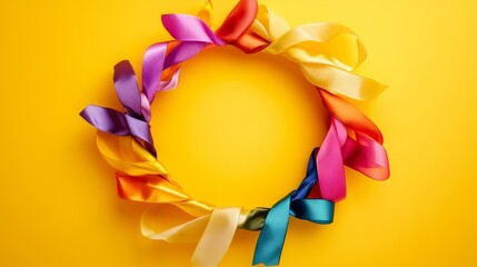 Colorful Ribbon Wreath