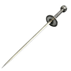 Detailed view of an ancient dagger in clear light, cutout transparent png