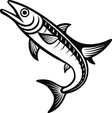 recommend clip art: barracuda vector icon design template