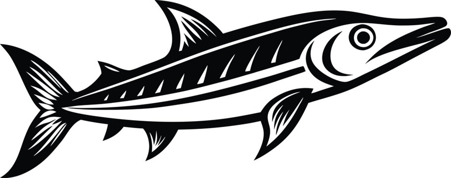 recommend clip art: barracuda vector icon design template
