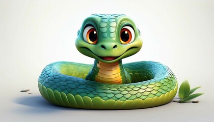 green snake with a snake