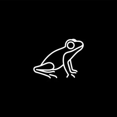 simple black frog animal logo vector illustration template design