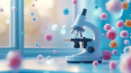 Laboratory Microscope with Microscopic Particles