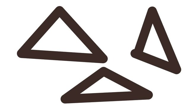 The three large triangles change slightly during the animation.