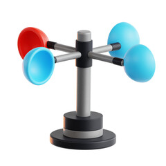 Anemometer 3D illustration with isolated background