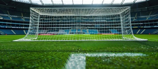 Goal Net Soccer Goal In The Stadium