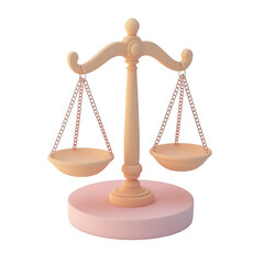 3D Balance Scale Symbol of Fairness Justice