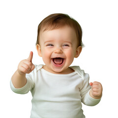 Joyful Baby Smiling with Rosy Cheeks