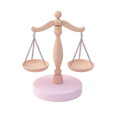 3D Model of Lady Justice Holding Balance Scale