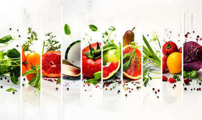 vegetable and fruits photo or illustrator on white background