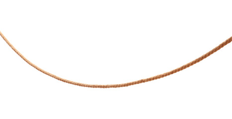 One brown braided rope isolated on white
