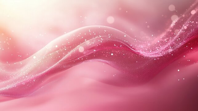 A pink wave with glittery snowflakes - Powered by Adobe