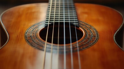Fototapeta premium A close up of a guitar with a brown finish