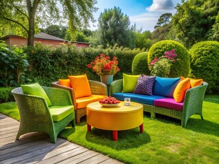 Stylish Modern Plastic Garden Furniture Set for Outdoor Relaxation and Entertainment in Nature