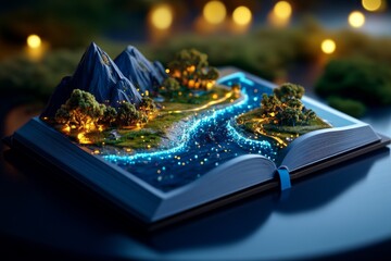 3D-rendered interactive book, where the readerâ€™s touch unlocks animated visuals and sounds, creating an engaging and dynamic reading experience