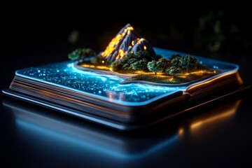 3D-rendered interactive book, where the readerâ€™s touch unlocks animated visuals and sounds, creating an engaging and dynamic reading experience