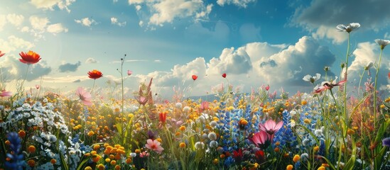 Flowers In Flower Field On Danish Island