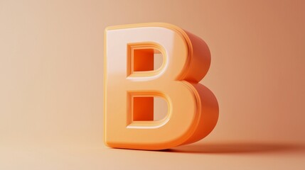 Letter B font orange frame uppercase for children toy learning with game play on solid background