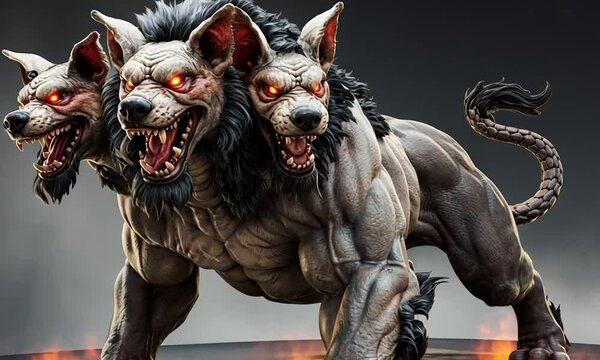 cerberus a legendary mystical creature that resides in the underground realm