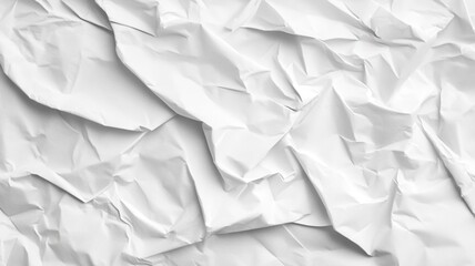 Fototapeta premium Crumpled White Paper Texture Background.generative ai