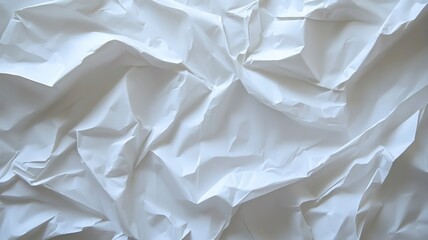 Obraz premium Crumpled White Paper Texture Background.generative ai