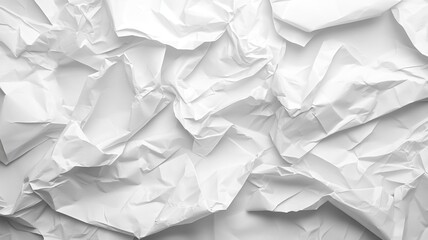 Obraz premium Crumpled White Paper Texture Background.generative ai