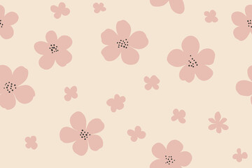 Exotic hand drawn flowers, seamless patterns with floral for fabric, textiles, clothing, wrapping paper, cover, banner, home decor, abstract background.