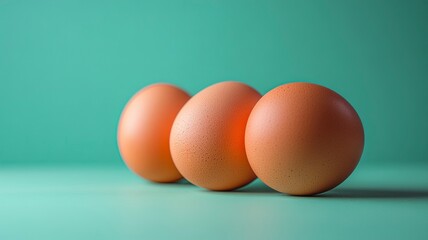 Eggs isolated on a bright background. Front photo. Egg wallpapers. Design, visual arts, minimalism. Egg templates. Organic chicken egg concept. generative ai