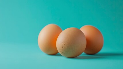 Eggs isolated on a bright background. Front photo. Egg wallpapers. Design, visual arts, minimalism. Egg templates. Organic chicken egg concept. generative ai