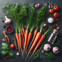 Fresh carrot., carrot in the kitchen kitchen. 