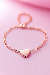 Obraz premium Elegant Heart Bracelet on Soft Pink Background