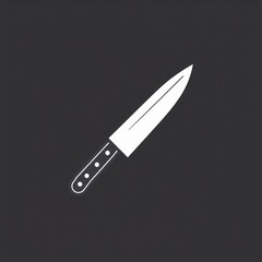 A sharp kitchen knife on a dark background, highlighting its sleek design and functionality for culinary tasks