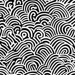 Chinese-inspired doodle tile seamless patterns in an illustrator graphic style