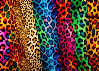 Obraz premium Vibrant Leopard Print Colors in Bold Patterns for Fashion, Textiles, and Graphic Design Projects