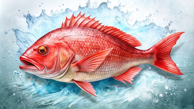 Vibrant Red Snapper Logo Design for Seafood Business Branding and Marketing Materials