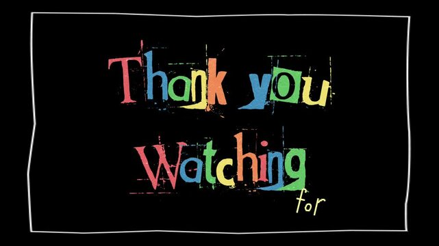 Template Animated text of thank you for watching with color full and fun vibes