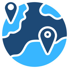 Local Seo Solid Color Icon Design Vector