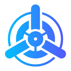 Obraz premium airplane propeller gradient icon