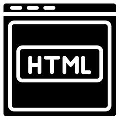 Html Solid Icon Design Vector