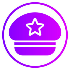 military hat gradient icon