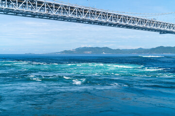 鳴門海峡の渦潮。淡路島の観光イメージ。